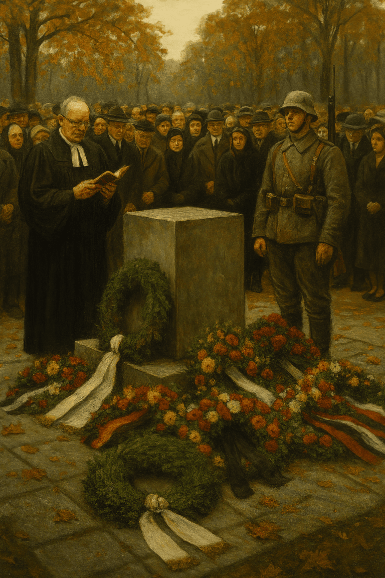 Eine neblige Dorfkir